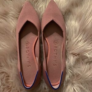 Rothys pink flats, size 8